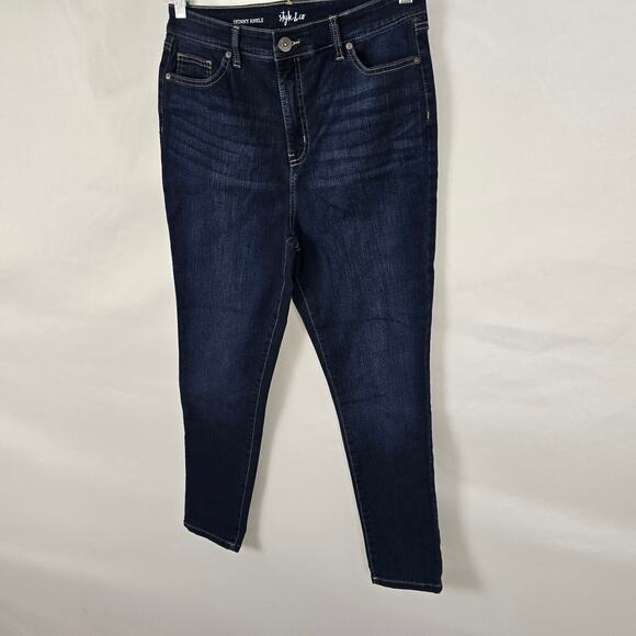 Style & Co Jeans Women's 12P Blue Dark Wash Skinny Ankle - Picture 16 of 16